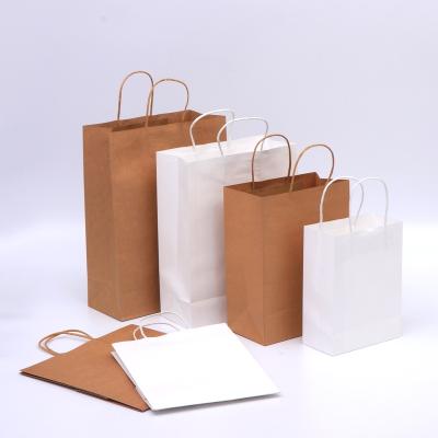 China Brown Shopping Takeout Twisted Paper Bags Handle Wrapping Paper Food Grocery Bakery Shoes Gifts Biodegradable Wine Clothes for sale