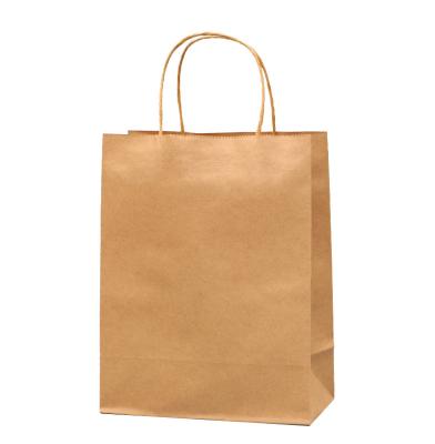 China Brown Shopping Takeout Twisted Paper Bags Handle Wrapping Paper Food Grade Bakery Food Grocery Shoes Wine Gifts Clothes Biodegradable for sale