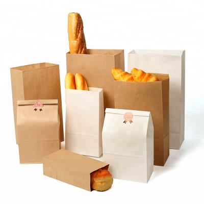 China Brown Biodegradable Imported SOS Takeout Food Grade Virgin Paper Bread Food Grade Grocery Party Packaging Bags wiithout handle for sale