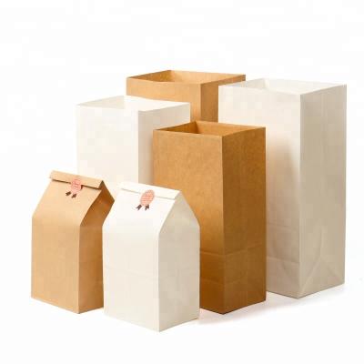 China Brown Biodegradable Imported SOS Takeout Paper Food Grade Virgin Paper Bread Food Grade Grocery Party Packaging Bags Without Handle for sale