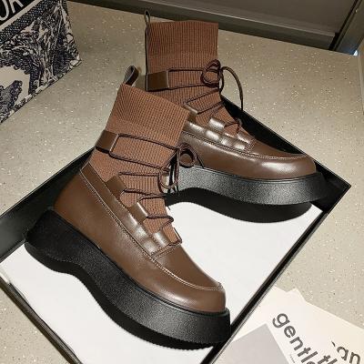 China High Quality Designer Waterproof Chunky Half Boots For Women for sale