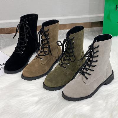 China Women's Fashion Hot Selling Handmade Round Toe Suede And Genuine Leather Retro Boots Women's Bare Boots for sale