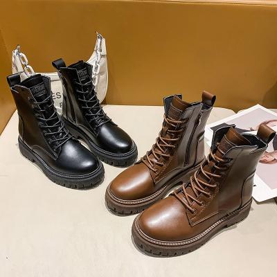 China High Quality Brand New Waterproof Winter Boots Women Leather Trim Ankle Boots For Women Combat Boots Shoes for sale