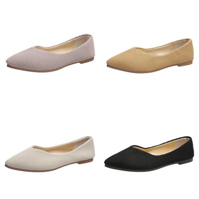 China Latest Design Kasut Lightweight Fancy Wanita Led Toe Solid Color Elegant Flat Shoes For Ladies Flat Sandals for sale