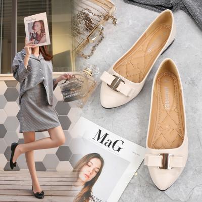 China 2022 Anti-odor Amazon Mouth Fashionable Classic Women's Flat Shoes New Shallow PU Leather Single Women's Shoes for sale