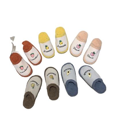 China CUSHIONING New Products Fruit Hot Pattern Mixed Colors Christmas Gifts For Women Soft Fluffy Slippers Hairy Home Slippers for sale