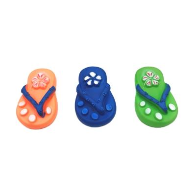 China Healthy Interactive Pet Toy Flip Flop Shoe Shape Squeak Vinyl Dog Toy Eco-Friendly Sustainable for sale