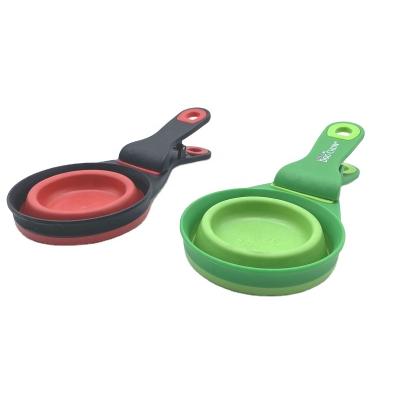 China N Clip 3 in1 pet food bag clip multi-function sustainable collapsible pet food measuring scoop for sale