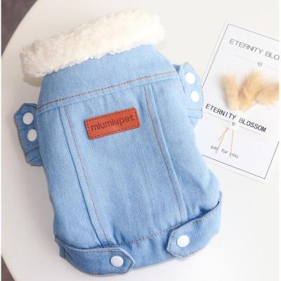 China New Viable Winter Pet Grooming Jeans Jacket Dog Tank Top Pet Clothes Wholesale Fashion Hot For Dogs Pet Use for sale