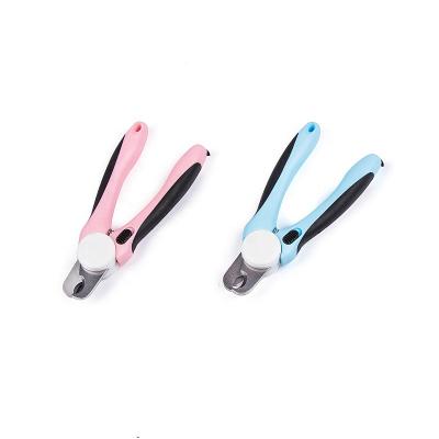 China Viable Dog Pet Nail Clippers Trimmer With Free Nail Folder Safety Guard Avoid Over Cutting For Cats for sale