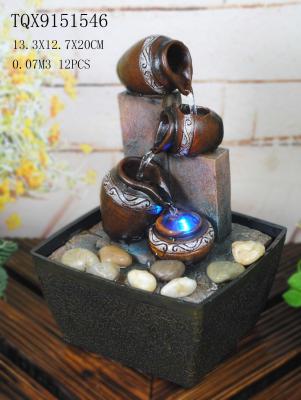 China Small Table Water Fountain For Home Decor , Tabletop Waterfall Fountain With Light for sale