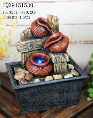 China Polyresin Indoor Tabletop Fountains , Decorative Water Fountains Pot Shaped for sale