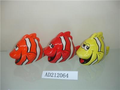 China Red Sea Fish Diy Ceramic Piggy Bank Hand Painting With Bright Shining Finish for sale