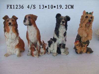 China Customized Design Polyresin Figurine Dog Garden Statues With Different Postures for sale