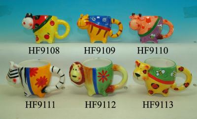 China Cartoon Custom Ceramic Mugs Sublimation Cups Animal Heads For For Souvenir for sale