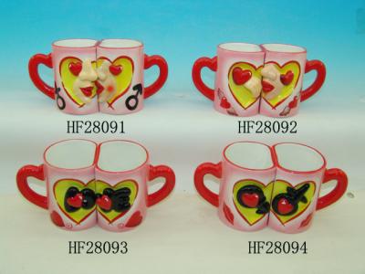 China Household Cool Funny Couples Coffee Mug Sets , Love Mugs Couple Heart Mugs for sale