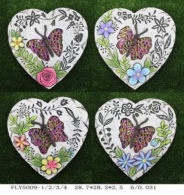 China Heart Shaped Ceramic Garden Decorations Foot Stepping Stone Pathway Path Paving for sale