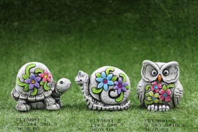 China Creative Cute Ceramic Garden Decorations , Cement Garden Turtles And Owl for sale