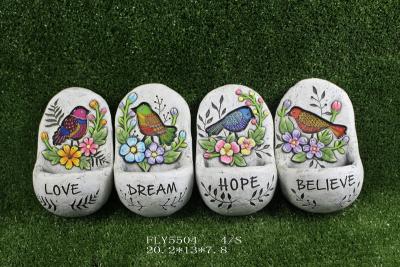 China Multi Color Cement Garden Statues With Words '  Believe '  ' Dream '  20.2 X 13 X 7.8 Cm for sale