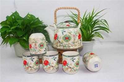 China China Style Porcelain Tea Sets Colorful Teapots With Peony And Swallow Design for sale