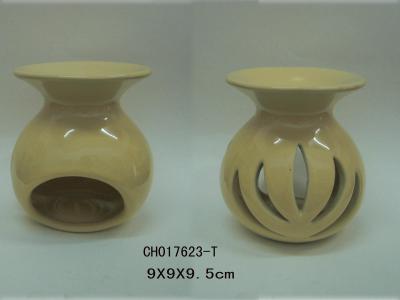 Cina Giallo ceramico dei bruciaprofumi della porcellana a forma di della lanterna per le candele di Tealight del profumo in vendita