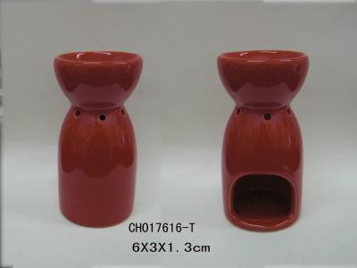 Cina Bruciatore ceramico dell'aroma della porcellana rosso scuro con i fori per la decorazione domestica in vendita