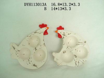 China Chicken Design Ceramic Christmas Gift Personalized Ceramic Easter Eggs For Family for sale