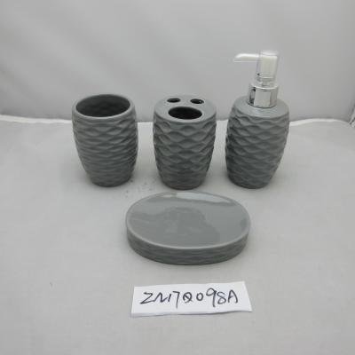 China Sistema de cerámica gris del cuarto de baño de Matt con efecto Cóncavo-convexo grabado en relieve en venta