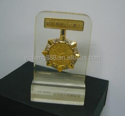 China China Rhombus Shape Acrylic Souvenir Trophy Award for sale