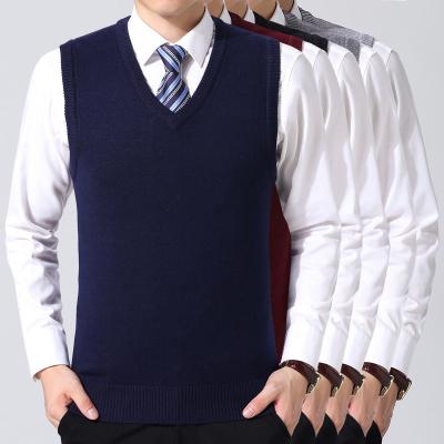 China Cashmere Knitted Sleeveless Anti-pilling Mens Vest Breathable Gray Men Sweater Vest for sale