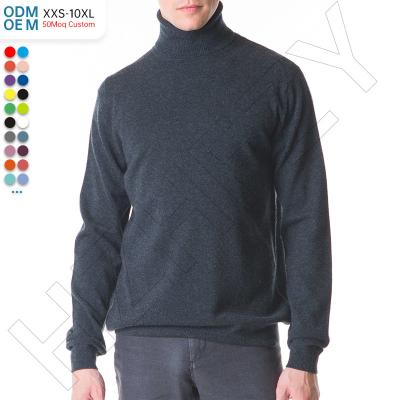 China High Quality Anti-Wrinkle Cashmere Sweaters For Men's Turtle Neck Sweater Basic Crewneck Long Sleeve Warm Sweater Tops for sale