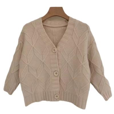 China Spring and Autumn New Argyle Pattern Jacket Anti-Shrinkage Soft and Comfortable Single Breasted Cardigan Girls China Factory Sweater for sale