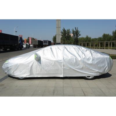 China Outdoor Car Protection Polyester Car Cover Outdoor All Weather Resistant Waterproof UV Protection Silver Customized Storage for sale