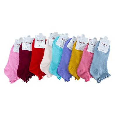 China Best Sale Wholesale Bouncy Ladies Fashionable Socks Lace Up Solid Color Cute Ladies Socks for sale