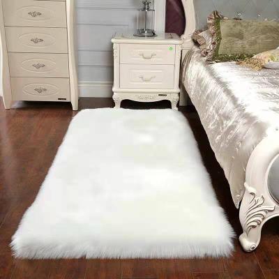 China White Fluffy Blanket Fuzzy Rugs For Bedroom Floor Washable High Quality Soft Living Room Faux Sheepskin Rug Chair Couch Blankets for sale