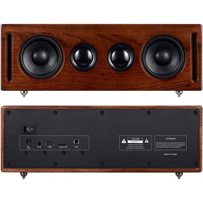 China EZCast Wholesale High Quality Stereo Wooden Wireless Speaker Smart Portable Home Audio With Touch Function for sale