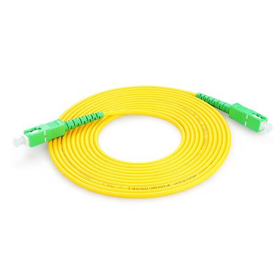 China FTTX Environmental Protection PVC Material ST APC Duplex G657A Singlemode Fiber Optic Patch Cord for sale