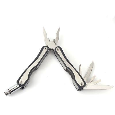 China 13 in 1 Function Mini Gift Multi Tool Pliers with Aluminum Handle LED Flashlight for sale