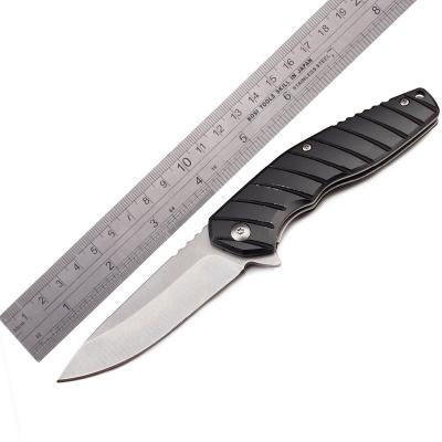 China Thumb Button Stainless Steel Handle Folding Aluminum Pocket Knife for sale