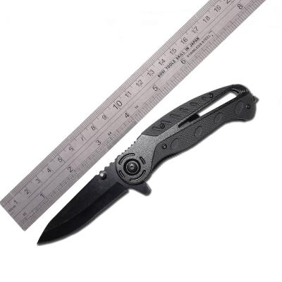 China Thumb Button Folding Stainless Steel Knife G10 Handle Pocket Knife Liner Lock Safe Knife for sale