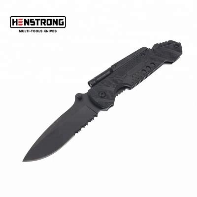 China Hot Selling Thumb Knob Chinese Supplier Knife Survival Knife Steel Folding Pocket Knife With LED Light for sale