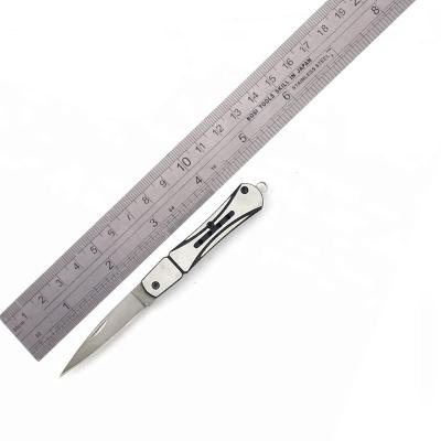 China Thumb Button Mini Stainless Steel Folding Cutter Knife for sale