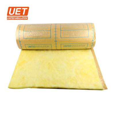 China Traditional Kraft Paper Covered Glass Wool Roll Glass Wool Blanket For Building Roof And Wall Heat Preservation for sale