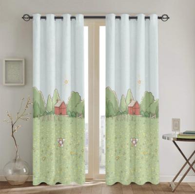 China European Luxury Decorative Custom Curtains Hotel Green Sober Blackout Style 100% Green Sober Eye Protection Two Pieces Bedroom Curtains for sale