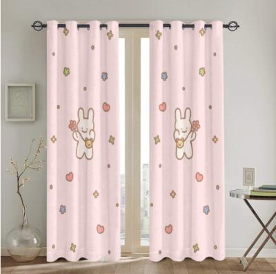 China Blackout Shopify Drop Shipping 52x84in Blackout Bedroom Curtain Elegant Cute Pattern Fabric Custom Curtain for sale