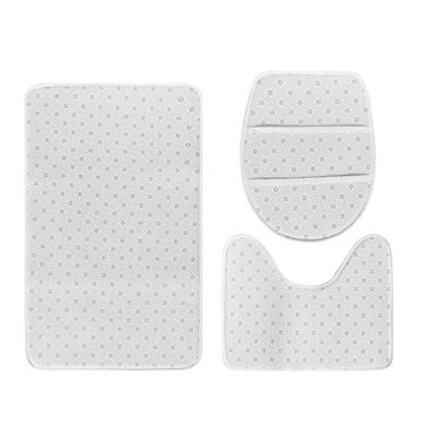 China Washable Customized Bath Mat Set 3 Pieces Bath Cover Sets Toilet Floor Bathroom Anti-Slip Mat for sale