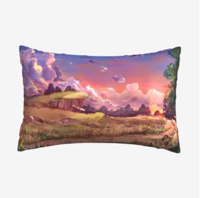 China 100% Custom Anti-Static Custom Logo Square Pillow Case Personalized Beautiful Landscape Pattern Polyester Fiber Sofa Cushion for sale