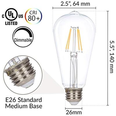 China ST64 4W Indoor Vintage LED Light Bulb , 360 Degree Edison Style Filament Bulb for sale