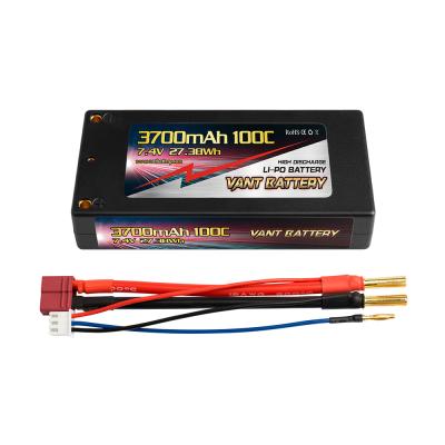 China Size Quality Vant RC Lipo Battery 2S 3700mAh 100C 7.4V Graphene LCG Hard Case with Deans Plug for RC Truck Airplane /Drone /FPV /Racing for sale