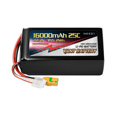 China Vant 6S 16000mAh 25C 22.2V RC Lipo Battery High Quality High Energy Density Low IR with AS150 for RC Trex 500-600 Heli DJI S800 S1000 for sale